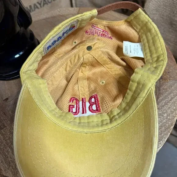 Adams Murrays Big Cheese Yellow Leather Strapback Hat Cap Adult - Picture 2 of 5